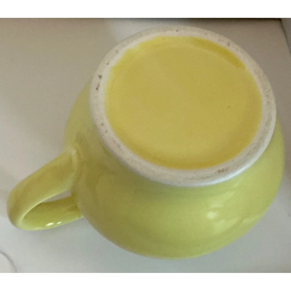 Yellow Ceramic Pitcher Small Creamer Jug Sunny Glaze Kitchen Decor